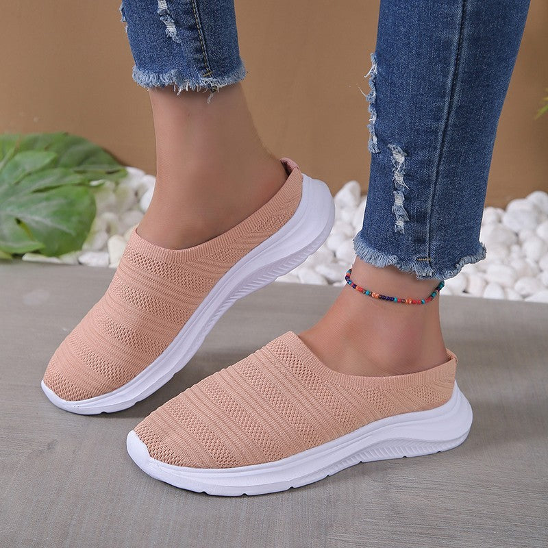 Mesh Half Slippers Summer Wedge Comfortable Casual Shoes
