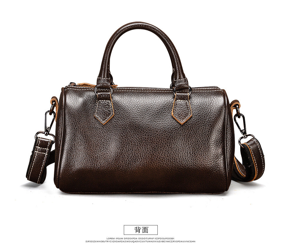 Retro Women Bag First Layer Cattlehide Leather Casual And Portable Women's Handbag