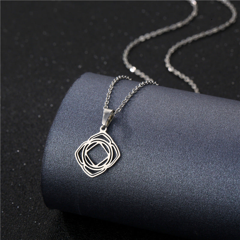Geometric Necklace Simple Hollow Stainless Steel Cutting