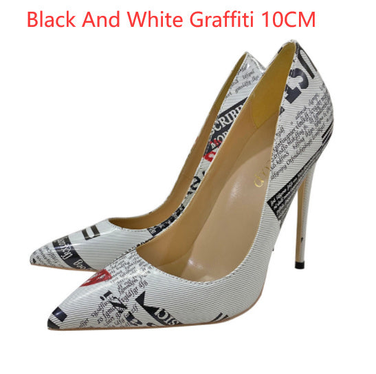 Stiletto Heel Pointed Toe Low-cut Shoes