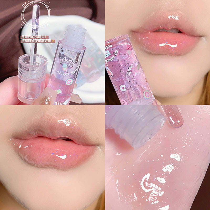 Cappuvini Cotton Candy Lip Gloss Lip Balm Glass Transparent