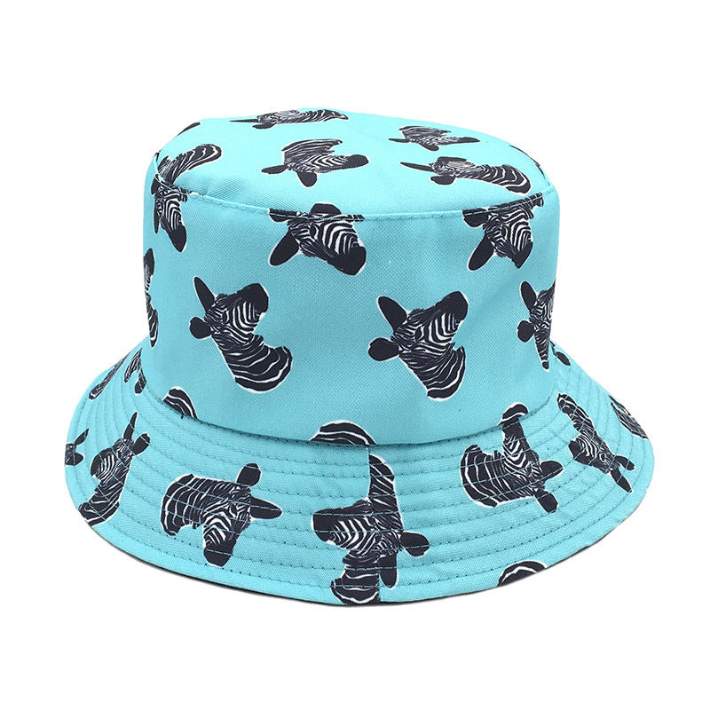 New Style Female Spring And Summer Hat With Zebra Head Print Fisherman Hat