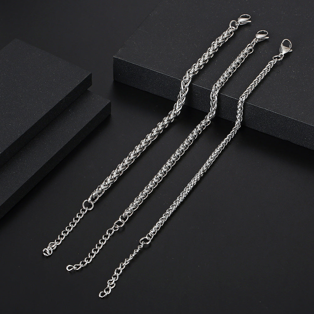 Titanium Steel Bracelet Men's Simple Woven Boys' Accessories