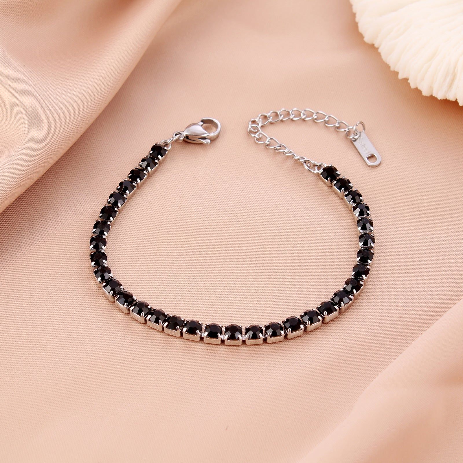 Fashion Simple Stainless Steel Multi-row Diamond Bracelet