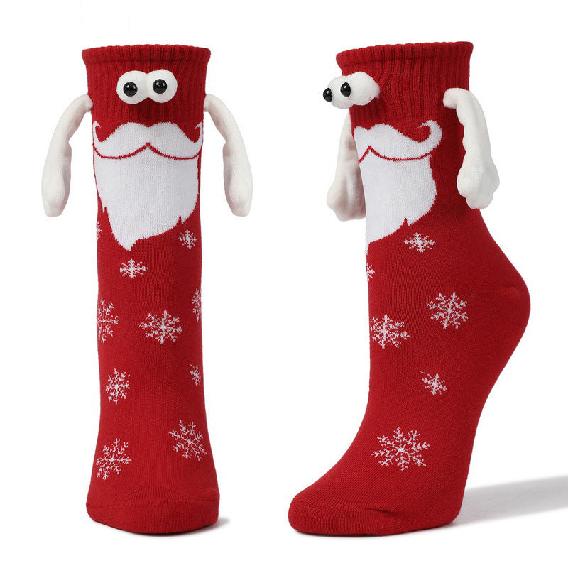 Couple Magnetic Handle Cute Hand Socks Christmas