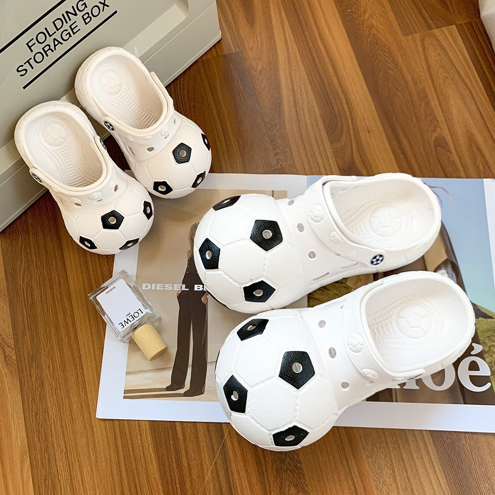 Parent-Child Creative Football Closed-toe Slippers