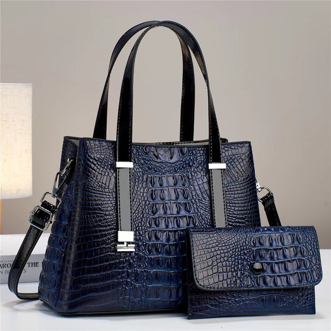 Women's Fashion Crocodile Pattern Large Capacity Combination Bags