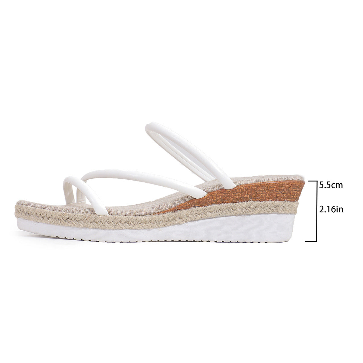 Ethnic Style One Strap Sandals Platform Wedge Buckle Plus Size