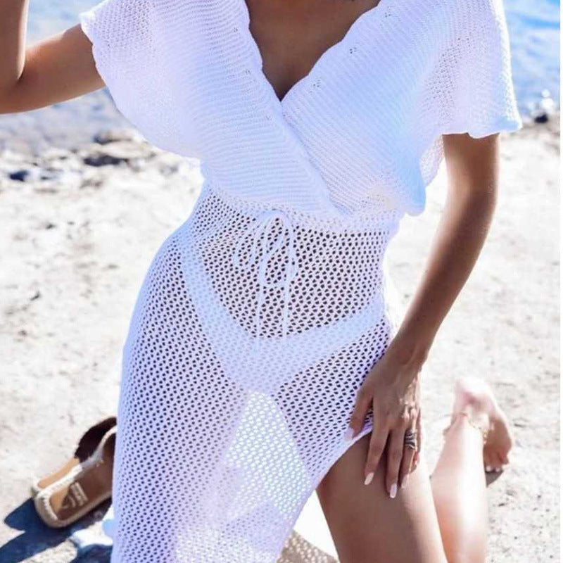 Beach Cover-up Women's Seaside Holiday Hollow Sun Protection Dress