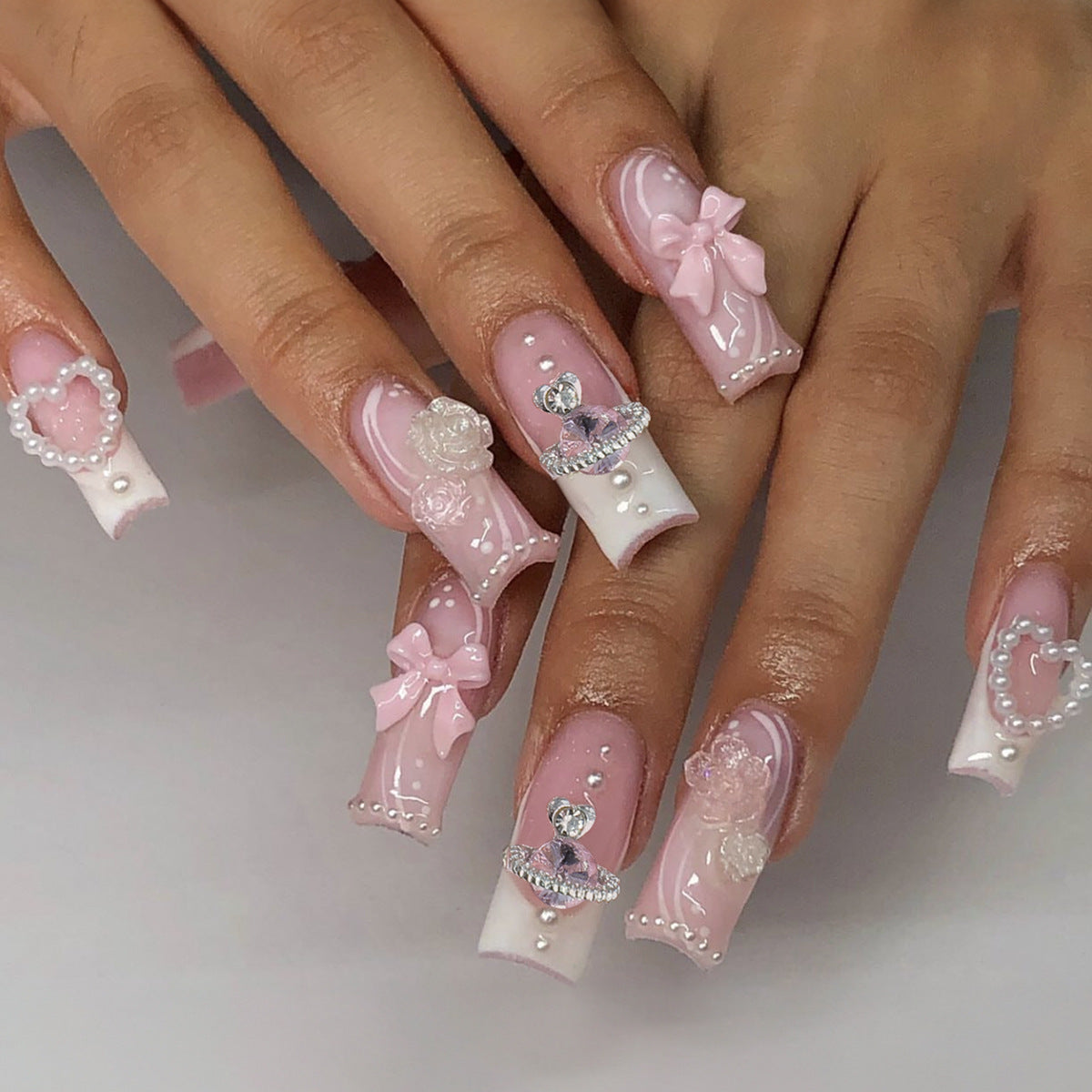 Fashion Personality Flower Bow Tie Nails