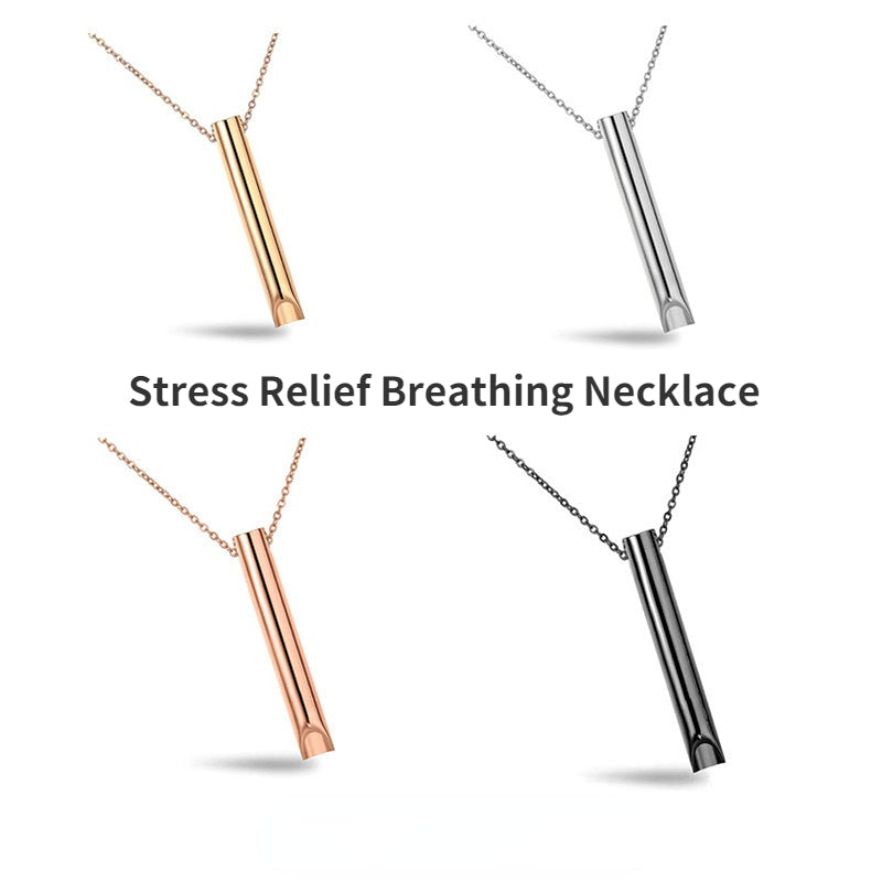 Breathing Necklace Adjustable Breathing Relieve Pressure Ornament Stainless Steel Decompression Jewelry