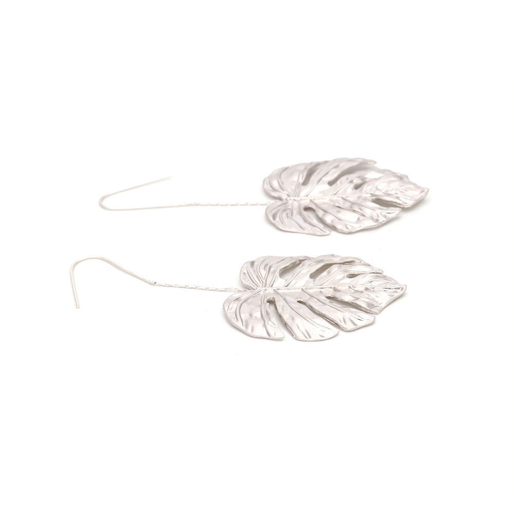 Hollow Metal Leaf Female Earrings