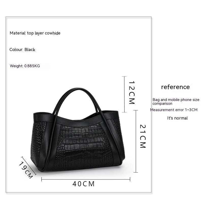 Leather Tote Handbag Fashion Commuter Practical