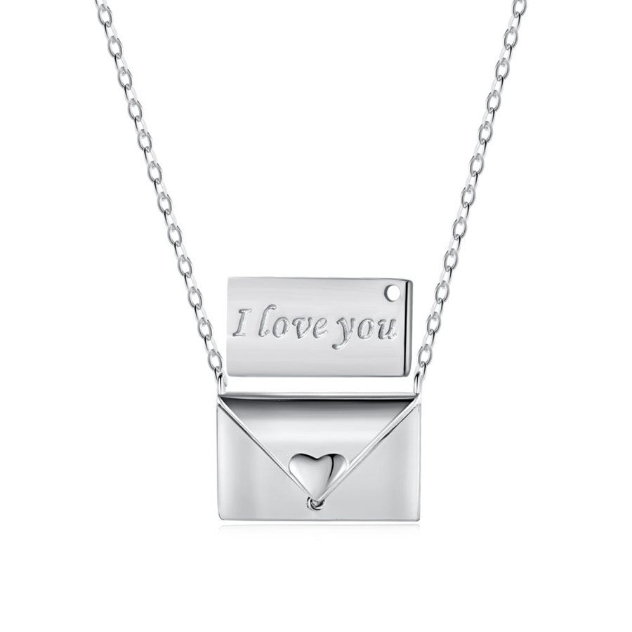 Sterling Silver Envelope Necklace For Women Niche Design