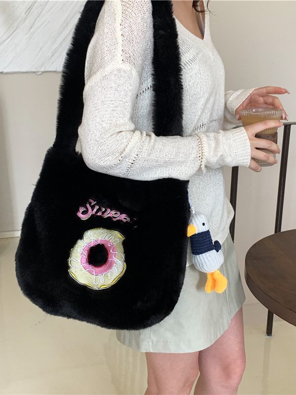 Donut Plush Casual Cute Crossbody Bag For Women