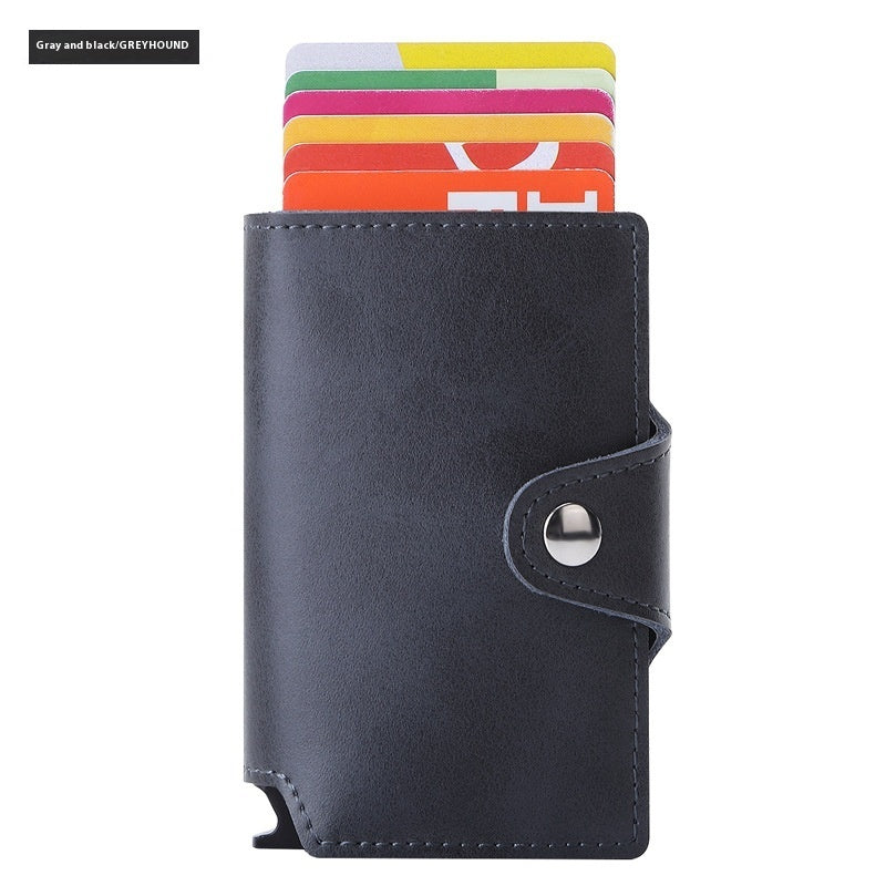 Thin Anti-degaussing Business Card Holder Automatic Pop-up Metal Card Bag