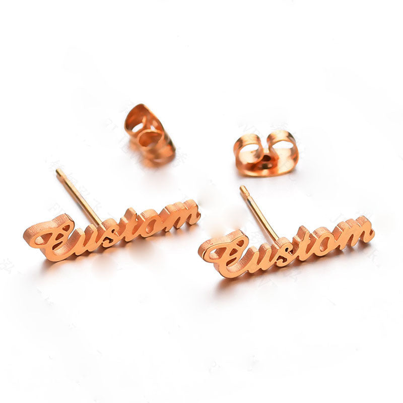 Personalization Customize Cute Alloy Earrings With Name