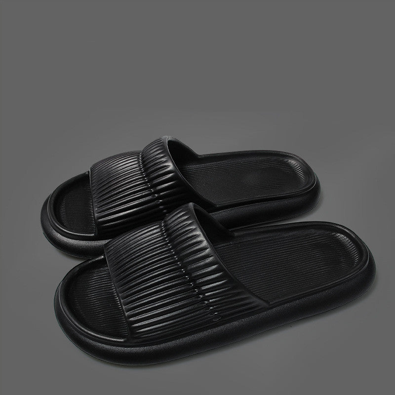 Solid Striped Design Home Slippers Women Men Fashion House Shoes Non-slip Floor Bathroom Slippers For Couple