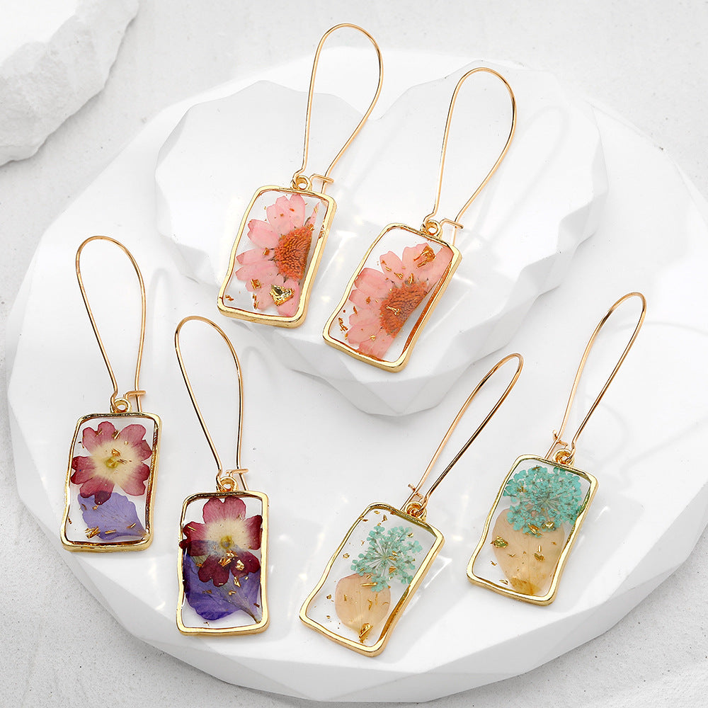 Colorful Plant Flower Personality Girl Earrings
