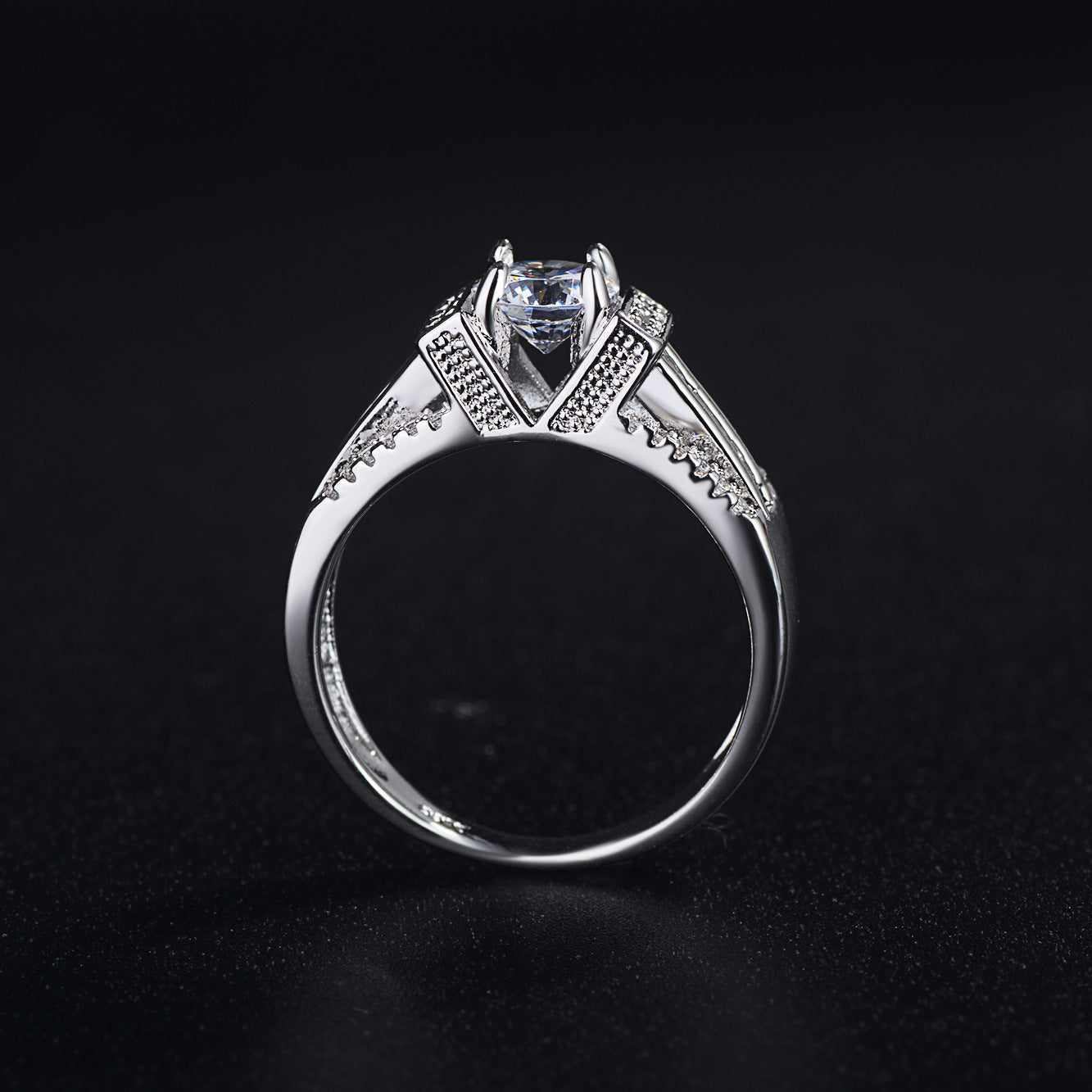 Diamond zircon geometric vintage jewelry ring ring female