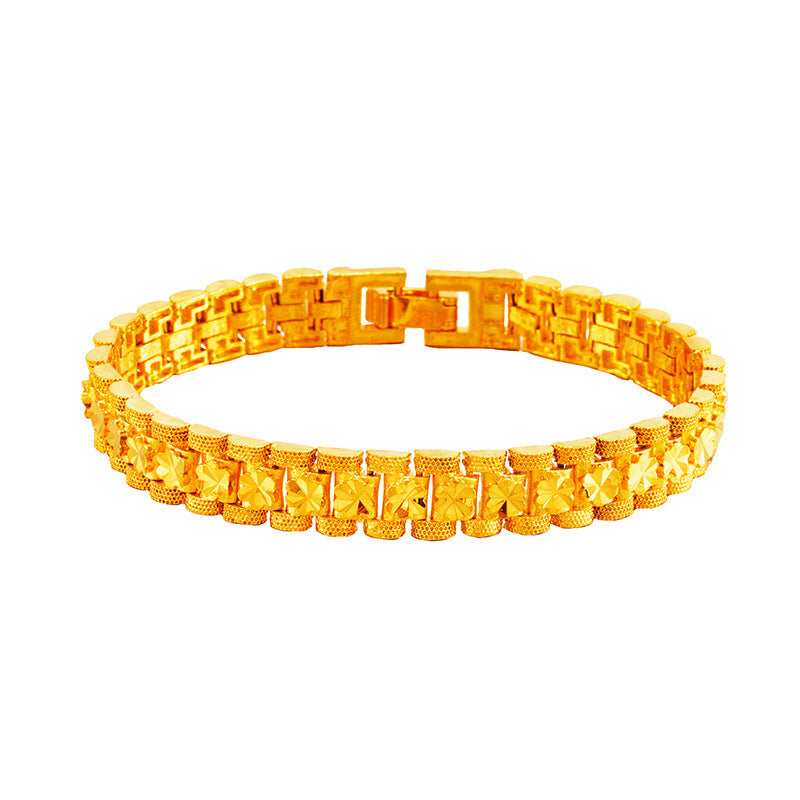 Luxury Thick Placer Gold Bracelet