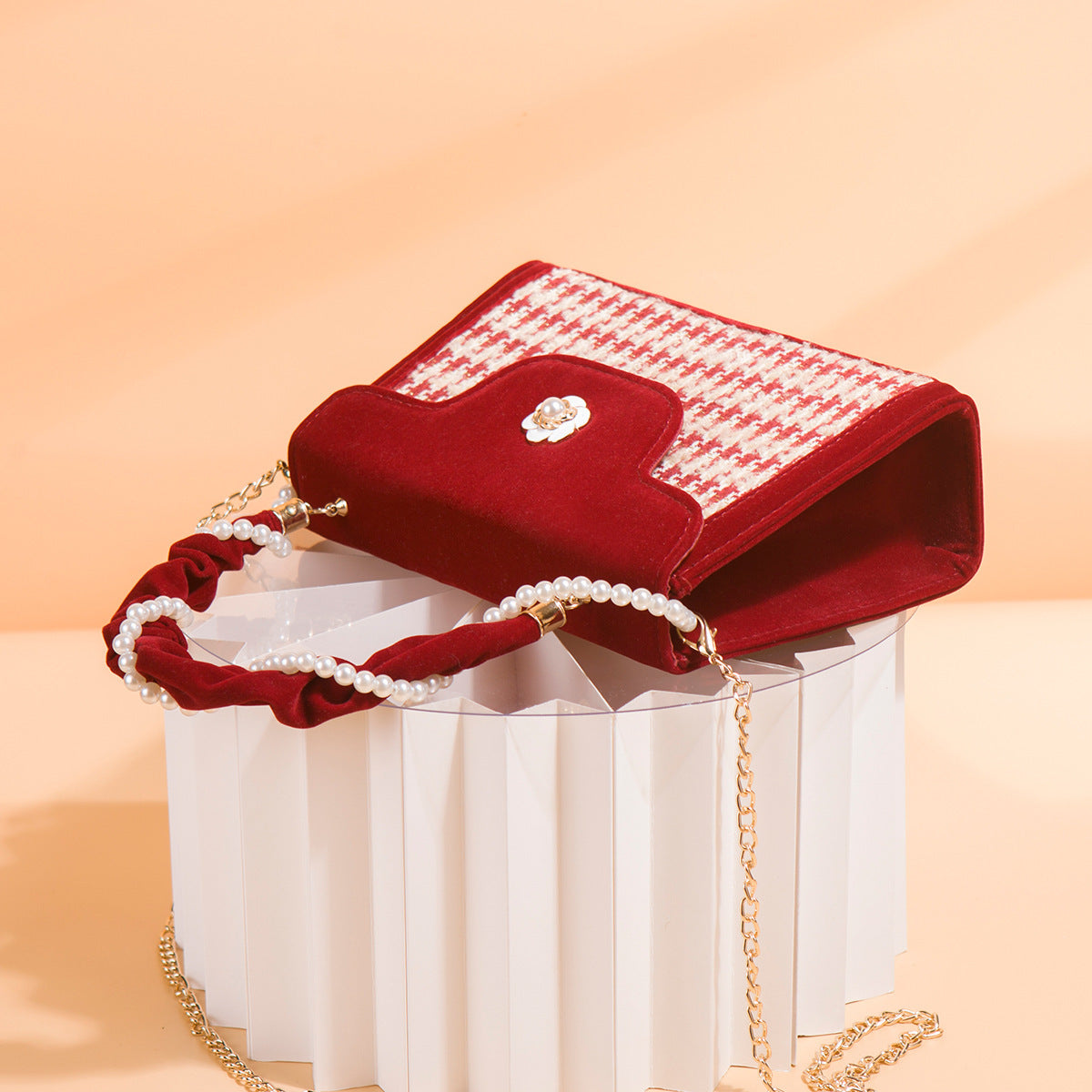 Women's Wedding Bag Bridal Bag High-grade Women's Elegant Red Niche Red Small Bag Portable 2024 New