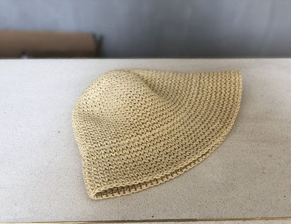 Women's Foldable Hand Woven Bucket  Hat