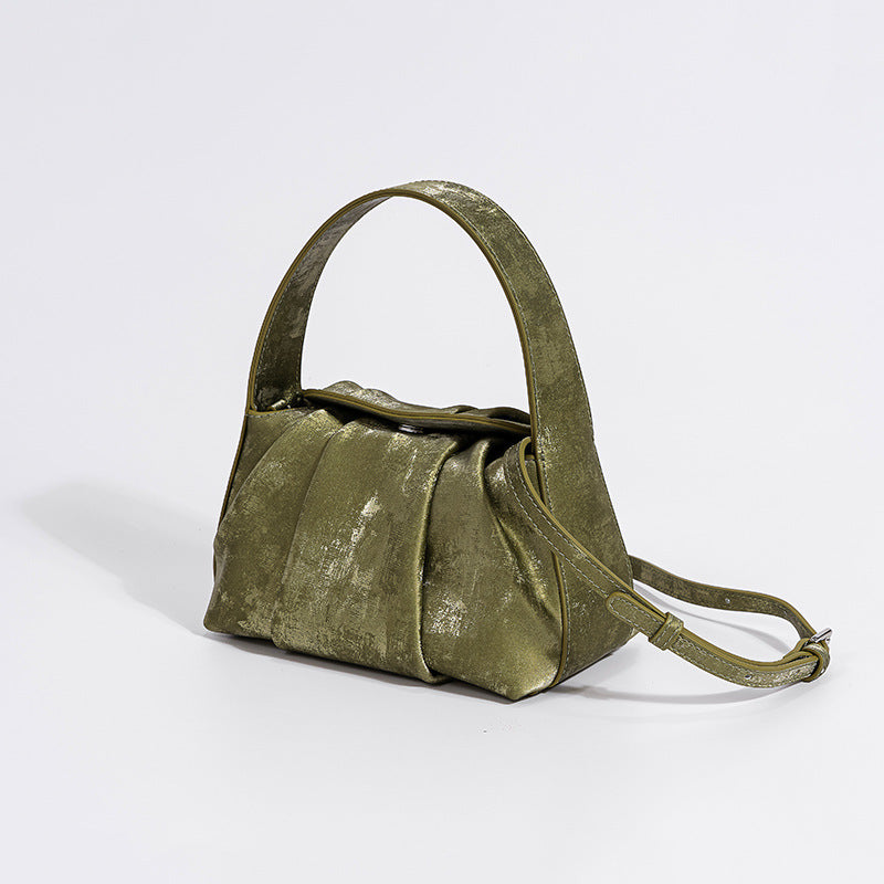 Women's Satin Cowhide Crossbody Retro Handbag