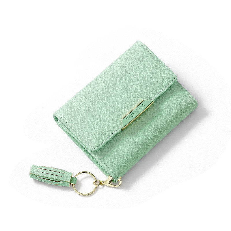Simple Women's Short Wallet Tassel Small Folding