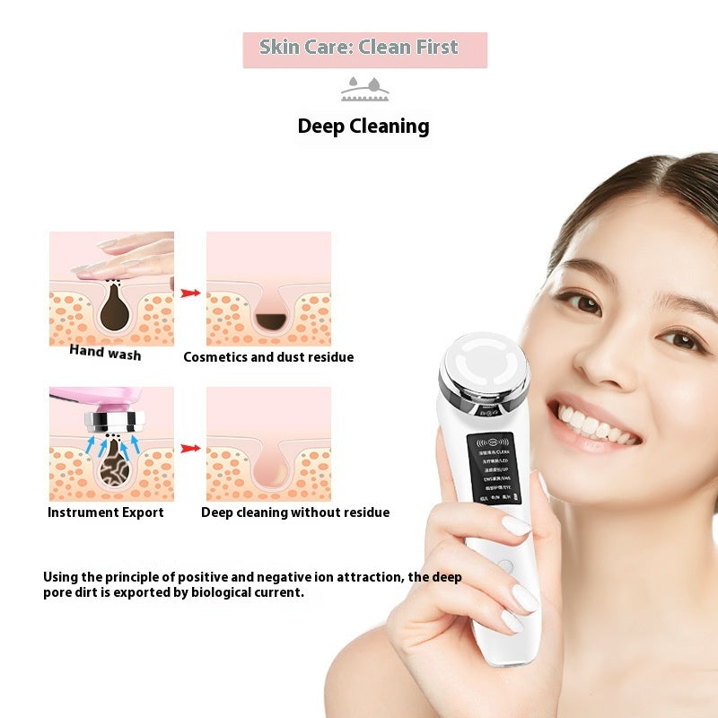 Household Color Light Beauty Instrument Micro-current Facial Massage Cleaning