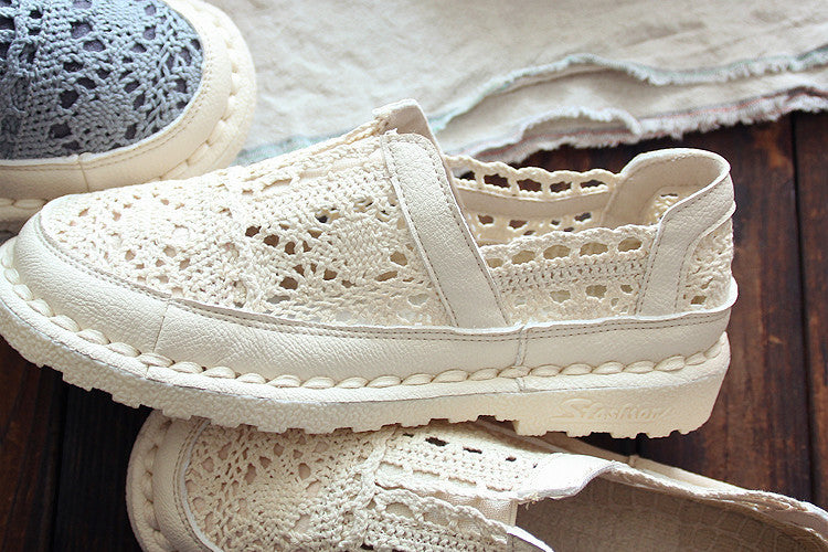 Cotton And Linen Art White Shoes Summer Retro Super Soft Bottom Breathable Mesh Shoes