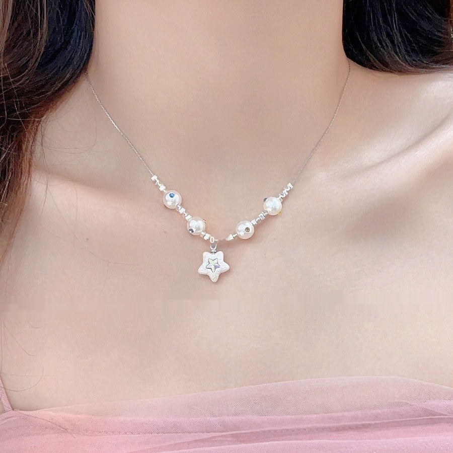 Women's Colorful Five-pointed Star Pearl Necklace