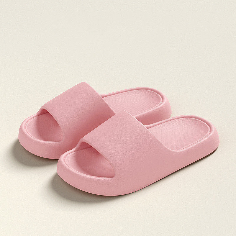 Solid Thick-soled Home Slippers Summer Non-slip Floor Bathroom Slipper For Women Men's House Shoes