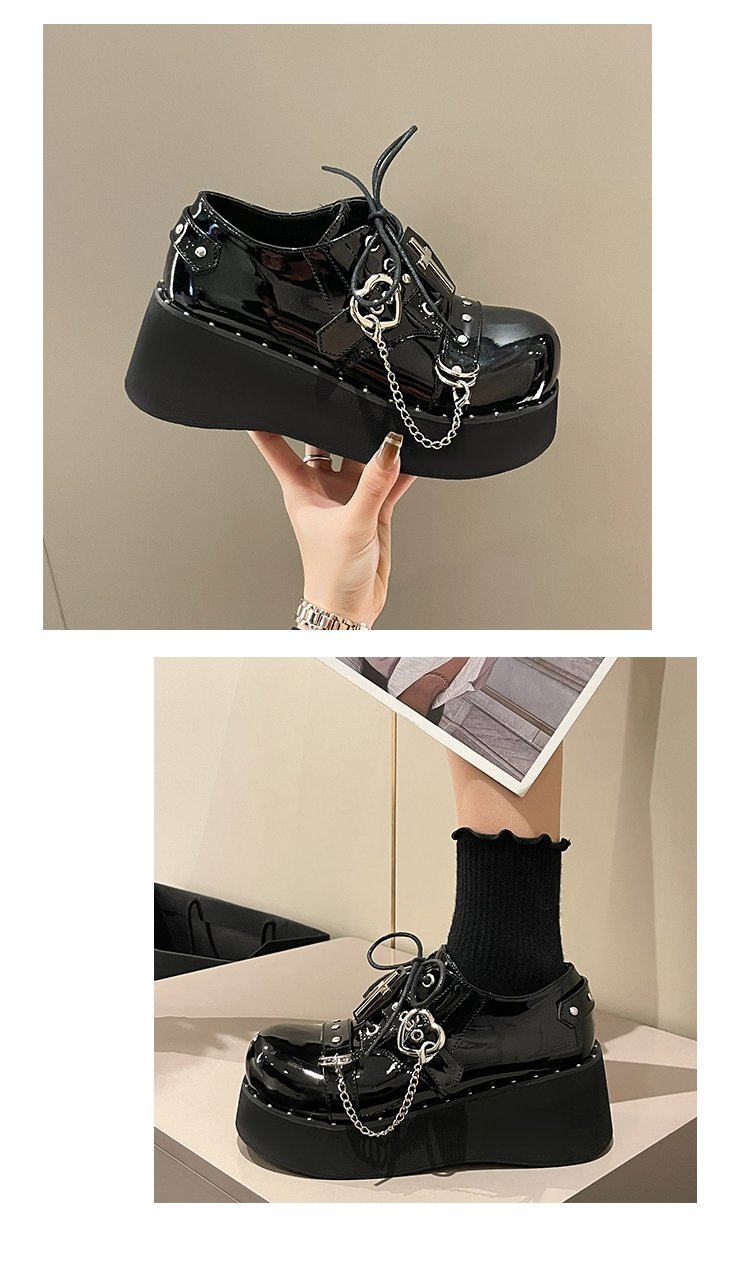 Punk Platform Shoes Dark Lolita Platform Leather Shoes