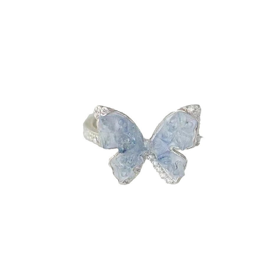Gradient Blue Zircon Butterfly Ring