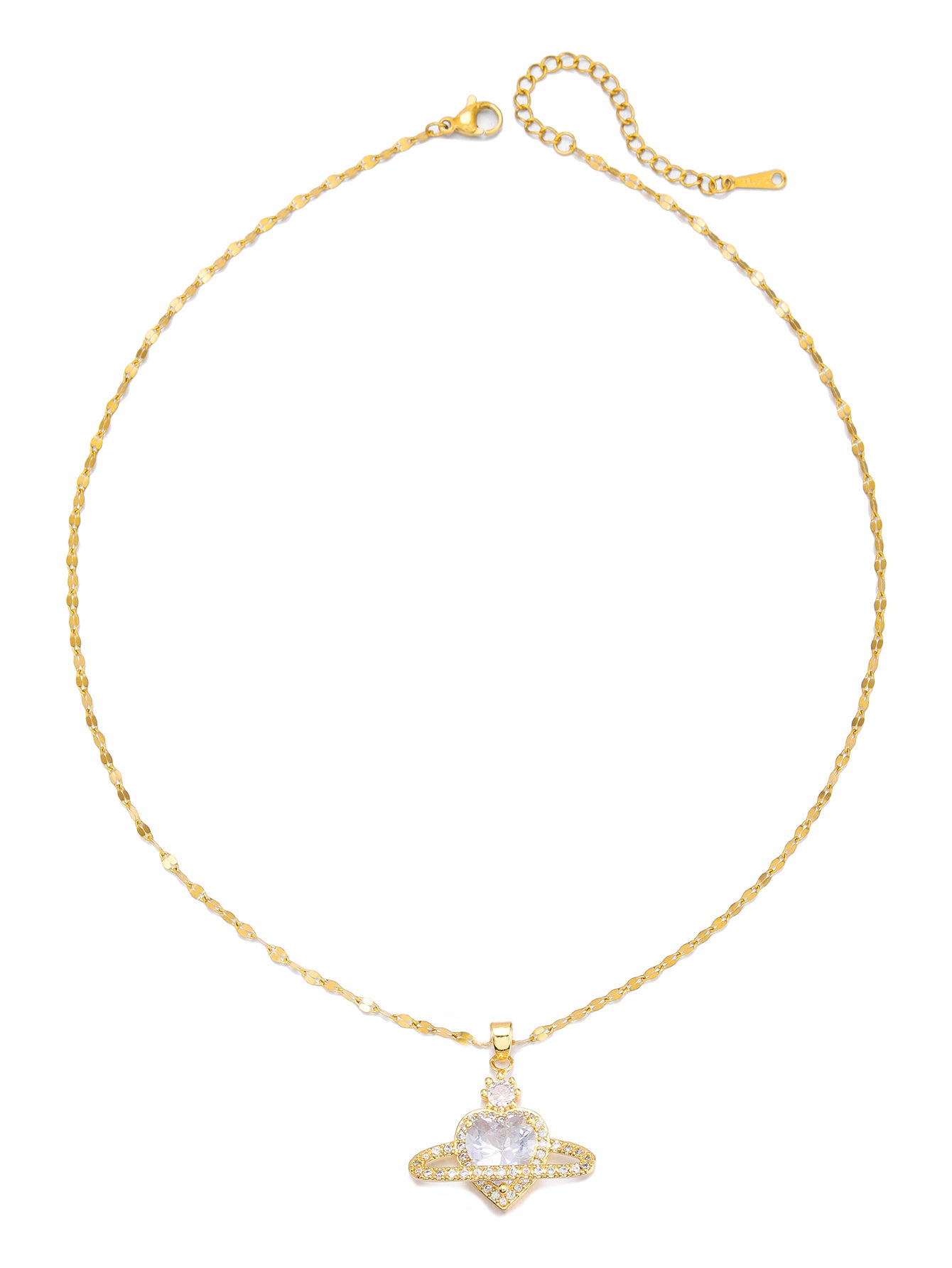Planet Love Light Luxury Elegance Full Diamond Necklace Versatile Collar Chain