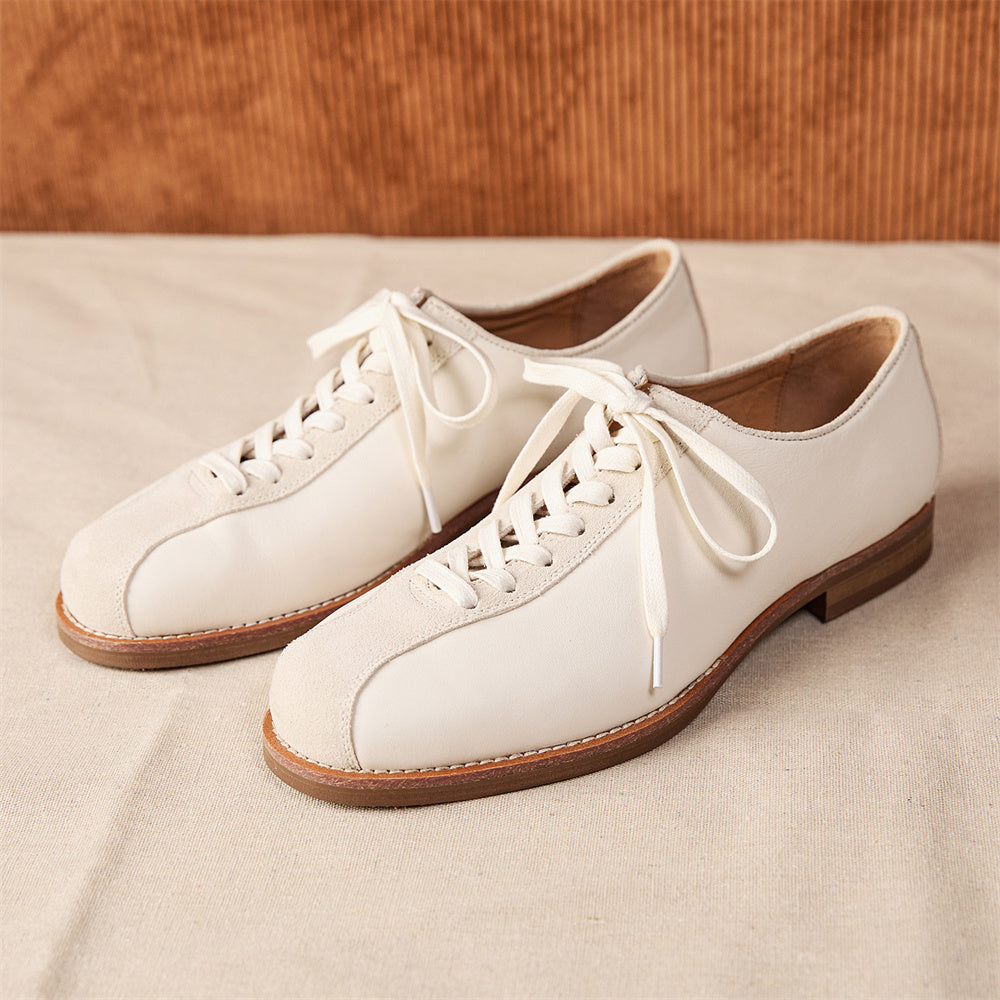 Men's Vintage Top Layer Cowhide Platform Shoes