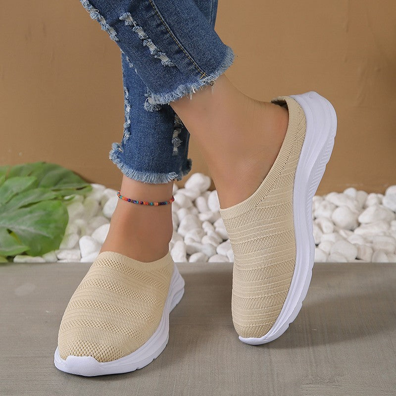 Mesh Half Slippers Summer Wedge Comfortable Casual Shoes