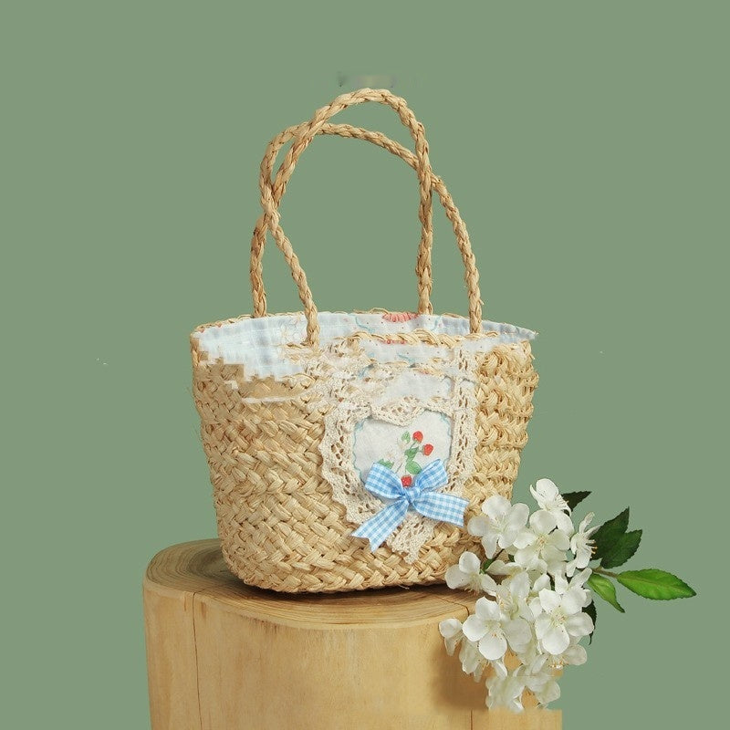 Spring And Summer Hand-woven Raffia Cartoon Vegetable Basket