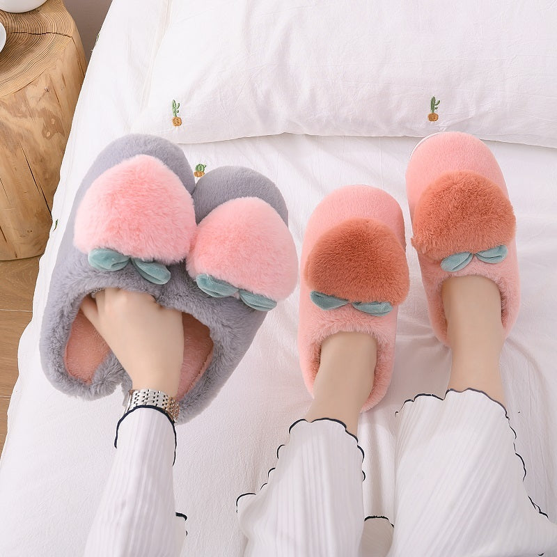 Women's Warm Thick Bottom Plush Cotton Slippers