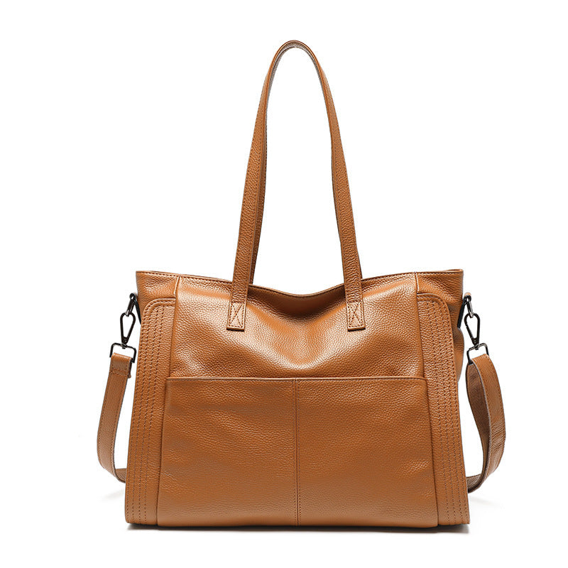 Women's First Layer Cowhide Large Capacity Handbag