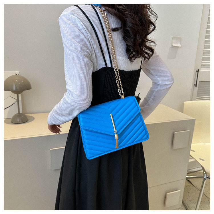 Chain Tassel Shoulder Crossbody Bags Women Fashion Small Square Bag