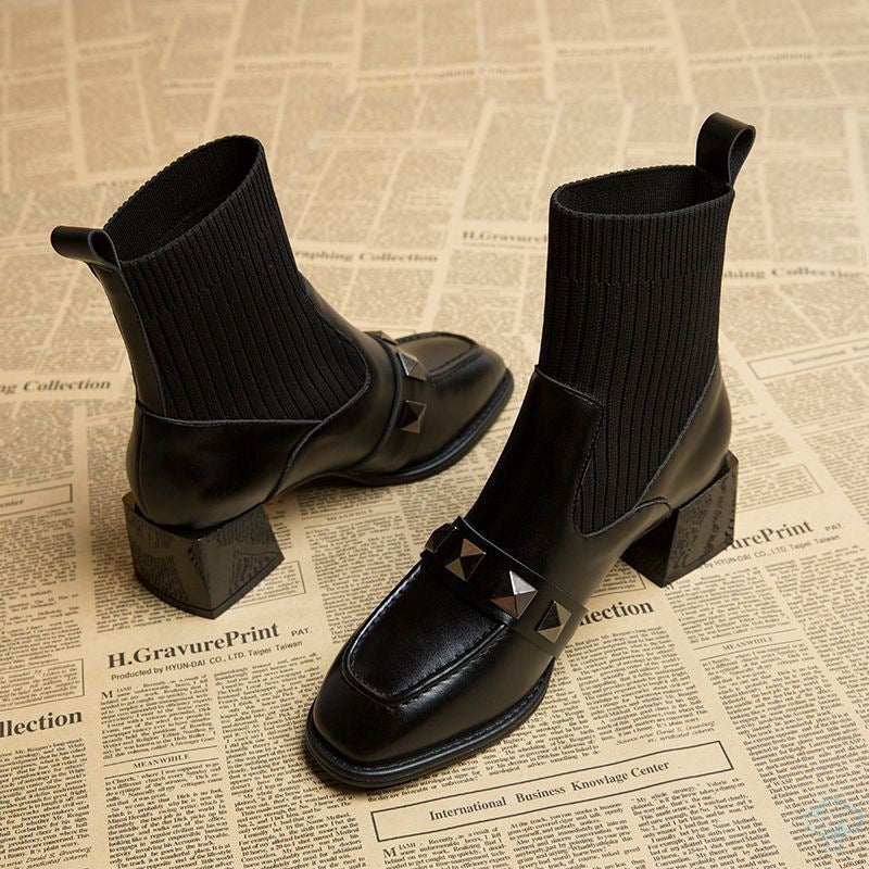 Thin Socks Boots Mid Heel Chunky Heel High Heel Dr Martens