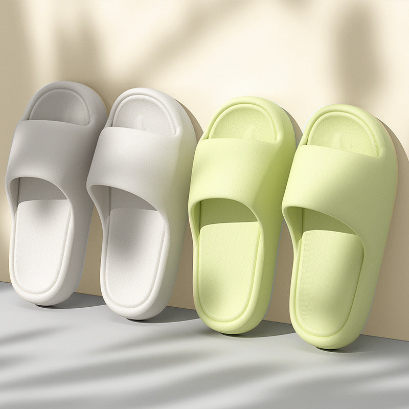 Solid Thick-soled Home Slippers Summer Non-slip Floor Bathroom Slipper For Women Men's House Shoes