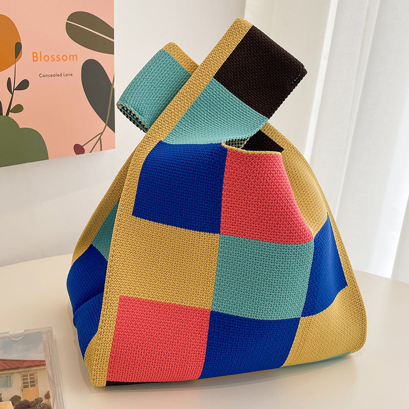 Women's Out And About Portable Versatile Clash Of Colors Striped Handbag Shoulder Bag