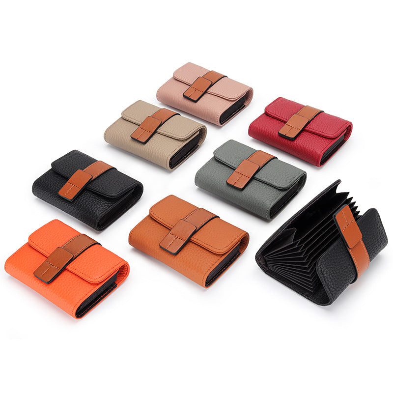 Women's Leather Card Holder Small Exquisite High-end Multiple Card Slots