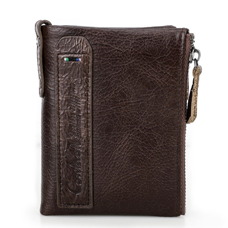 Genuine Leather Men's Short Chic Coin Purse