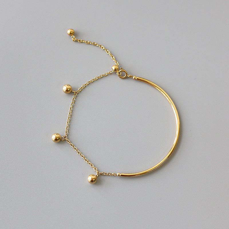 Semi-spliced Jewelry Buckle N Steel Ball Tassel Bracelet