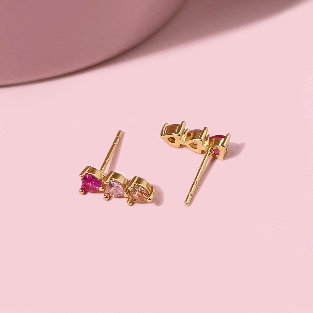 Love Ins Fashion Copper Plating 18K Gold Sweet Earrings