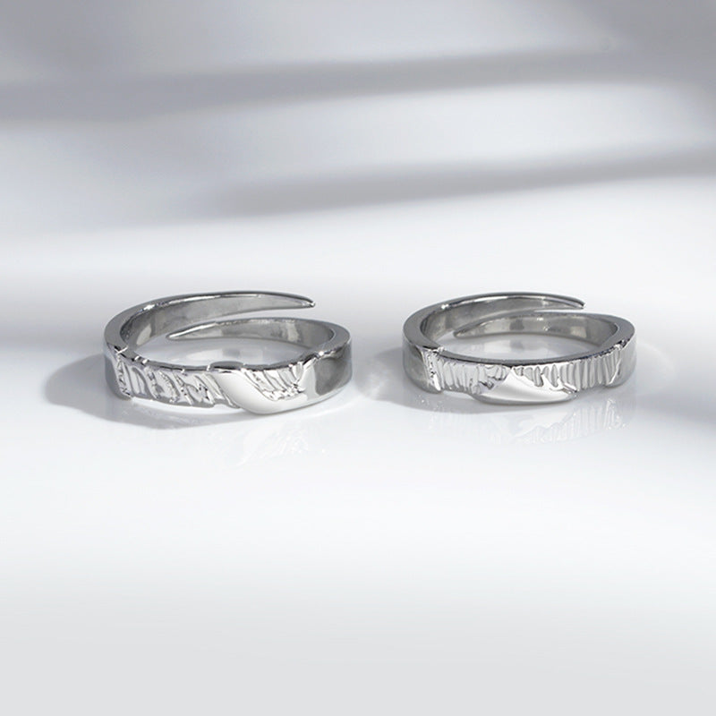 Mountain And River Eyeground Couple Ring Minority Simple Design